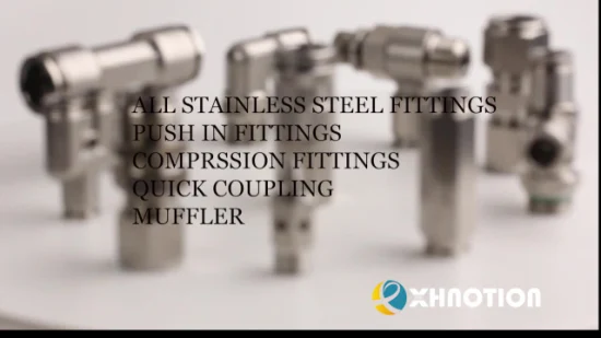 Xhnotion 푸시-커넥터 스테인레스 스틸 금속 슬리브 유니온 엘보 공압 공기 푸시 인 피팅